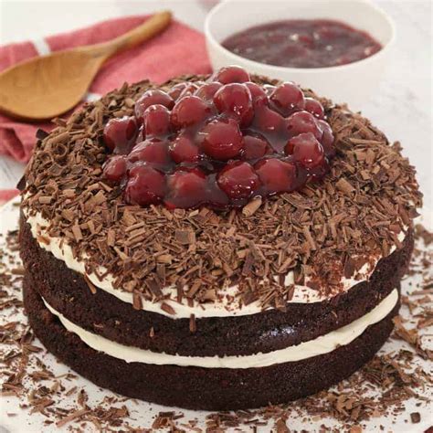 Easy Black Forest Cake | Chocolate, Cherries & Cream - Bake Play Smile