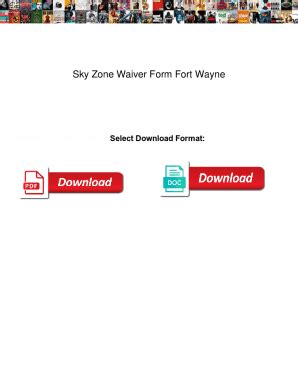 Fillable Online Sky Zone Waiver Form Fort Wayne Erkennt Sky Zone