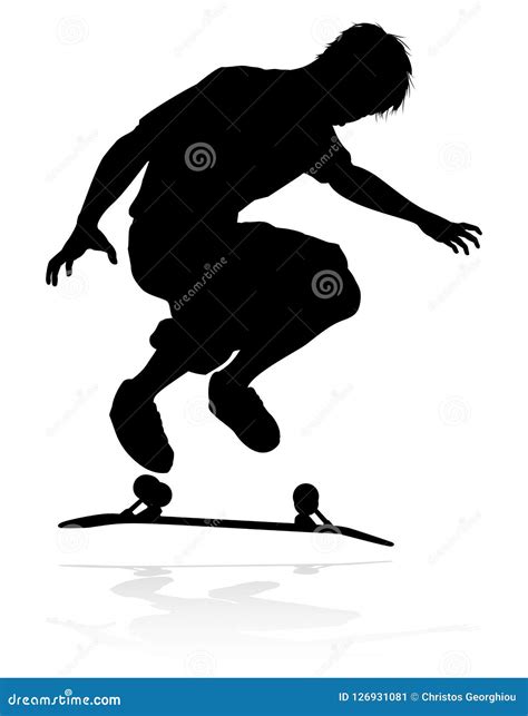 Skater Skateboarder Silhouette Stock Vector Illustration Of Action