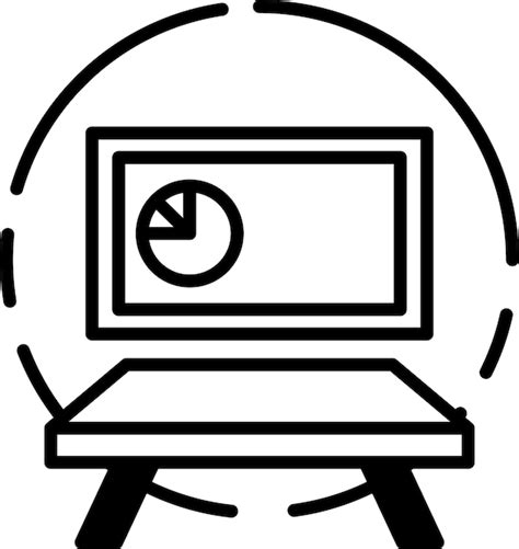 Premium Vector A Black And White Drawing Of A Computer Monitor With A