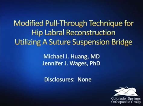 Hip Labral Reconstruction Pull Through Technique With Dr Huang