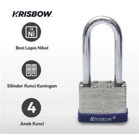 Jual Gembok Besi Krisbow Laminasi Shackle Cm Shopee Indonesia