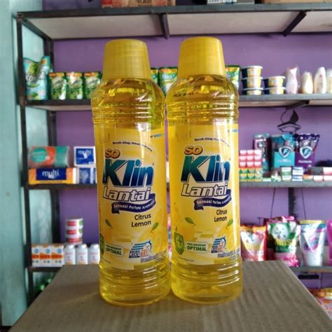 Jual So Klin Pembersih Lantai Citrus Lemon 450ml Shopee Indonesia