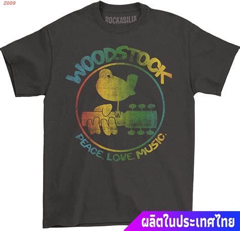 Z Woodstock Men S Colorful Logo Slim Fit T Shirt Coal