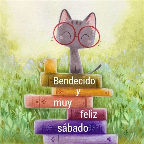 A Painting Of A Cat Sitting On Top Of Books With The Caption Bencecido