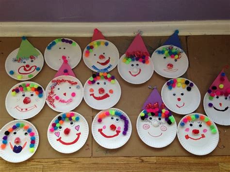 Paper Plate Clown Craft For Kids Clown Crafts Summer Camp Crafts Crafts