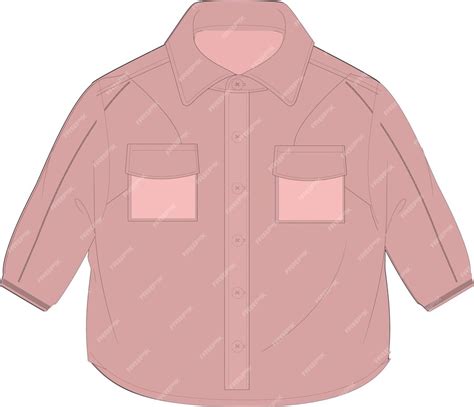 Boy Lumber Jacket Tech Pack Dibujo Técnico Dibujo Plano Dibujo Plano Vector Ilustración