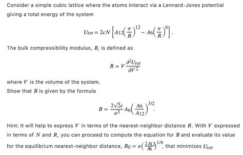 Solved Consider A Simple Cubic Lattice Where The Atoms Chegg