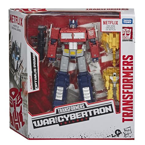 Transformers Netflix War For Cybertron Trilogy Voyager Class Optimus Prime Battle 3 Pack With