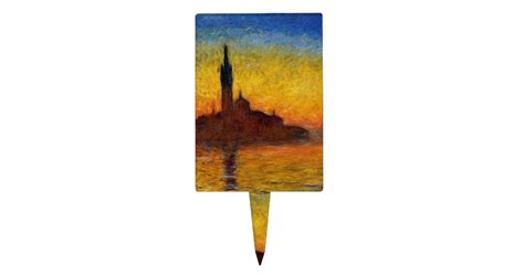 Monet Sunset Venice Colorful Impressionism Art Cake Topper Zazzle