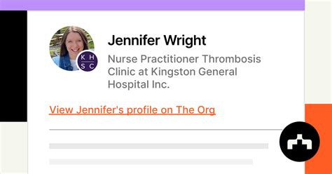 Jennifer Wright Nurse Practitioner Thrombosis Clinic At Kingston