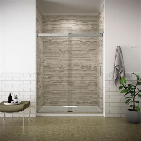 Kohler Levity 59 In X 74 In Frameless Sliding Shower Door In Silver