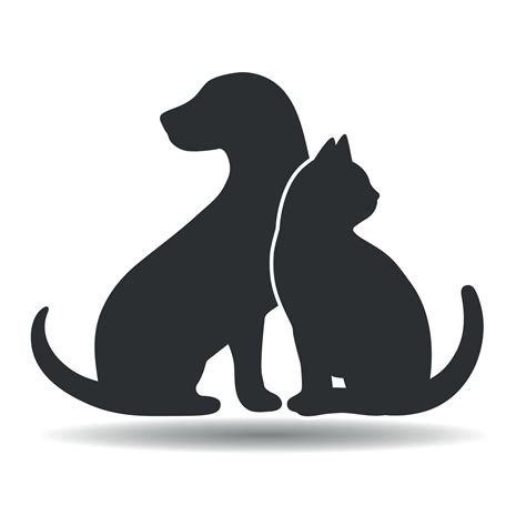 Silhouettes Dog And Cat Logo Template Design Emblem Design Concept