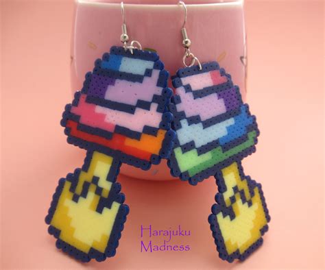 Crazy Trippy Mushrooms Perler Bead Pixel Art Earrings In Etsy Ireland