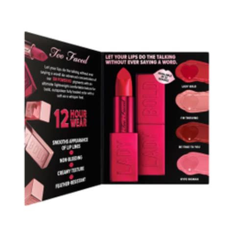 Too Faced Lady Bold Lipstick Blister Card Sample Beauty Personal