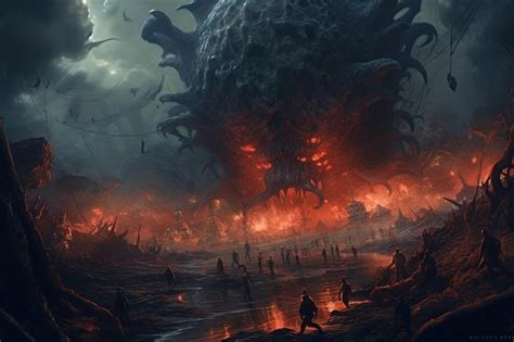 Premium Photo A Close Up Of A Giant Monster With A Person Walking In