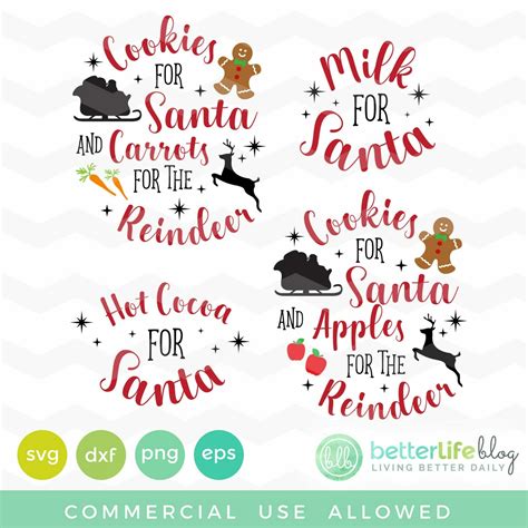 Santa Cookies And Milk Christmas Svg Better Life Blog