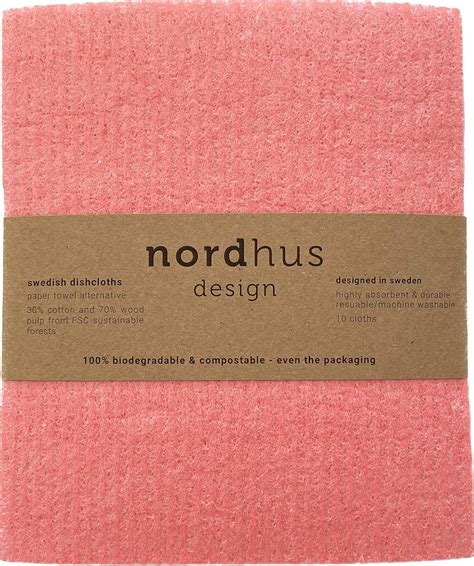 Amazon Nordhus Design Swedish Dishcloths Salmon Red 10 Pack