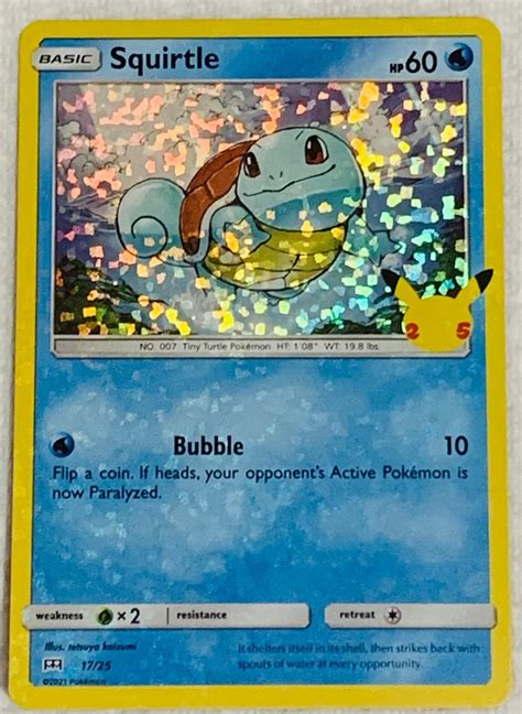 Squirtle Holo Pokemon Card 25th Anniversary Etsy