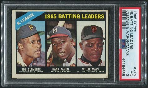 Topps Baseball Nl Batting Leaders Roberto Clemente Hank Aaron