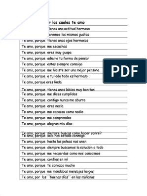 Motivos Por Los Cuales Te Amo Pdf Amor Motivational Phrases