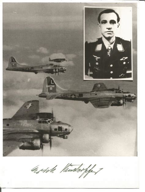 Ww Luftwaffe Ace Erich Rudorffer Kc Victories Signed Rare