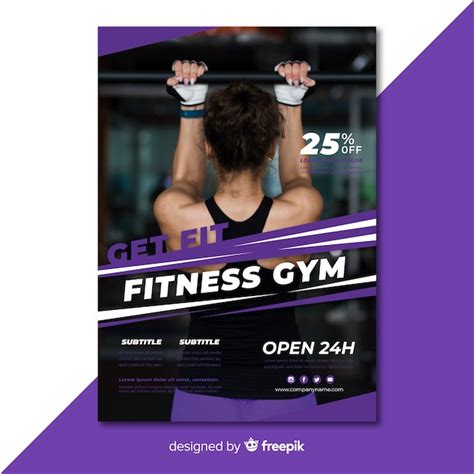 Plantilla Moderna De Folleto De Gimnasio Con Foto Vector Gratis