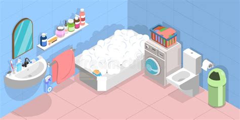 3d Isometric Flat Vector Conceptual Illustration Of Bathroom