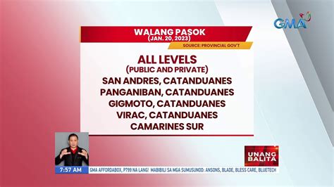 Walang Pasok As Of 7 57 AM January 20 2023 UB YouTube