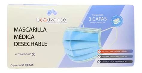 Mascarilla Medica Desechable 3 Capas Beadvance Caja 50 Pieza MercadoLibre