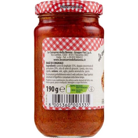 Le Conserve Della Nonna Ragu Di Cinghiale Barattolo Da Gr