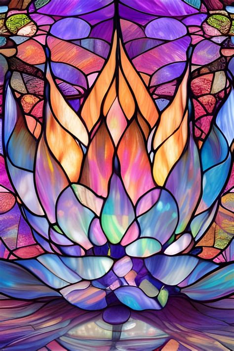 Stained Glass Lotus Flower Beautiful Home Decor