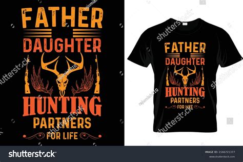 Hunting Vector Tshirt Design Father Daughter Stock Vector Royalty Free