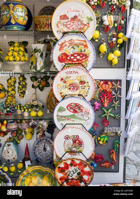 Colourfully Painted Pizza Plates Souvenirs Ravello Amalfi Coast