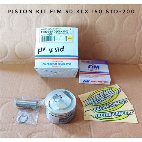 Jual PISTON KIT SEHER SET FIM 30 KLX 150 PIN 14 UKURAN STD 50 100 150