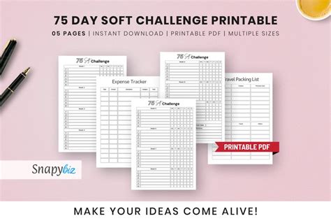 Printable 75 Soft Challenge 75 Soft Printable 75 Easy
