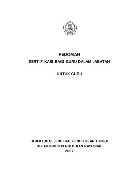 PDF Pedoman Sertifikasi Guru 2007 Utk Guru PDF FilePedoman