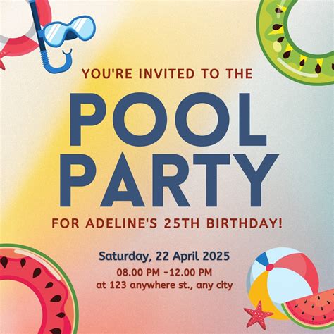 Pool Party Invitation