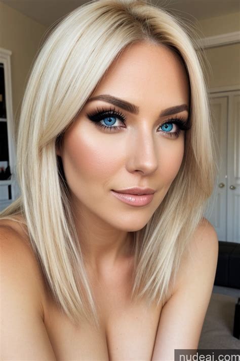 Nude Ai Image For Blond Woman With Blue Eyes And A Big Breast Posing