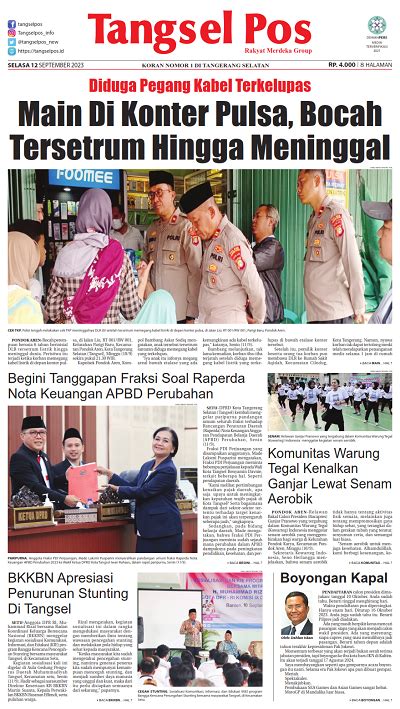 Epaper Edisi Selasa September Tangselpos Id