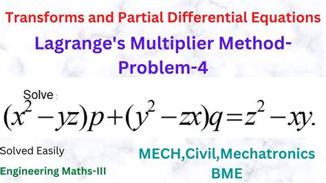 Problem Solve X Yz P Y Zx Q Z Xy Lagrange S Method Partial