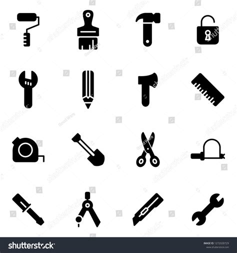 Tool Icons Pack Isolated Tool Symbols Stock Vector Royalty Free