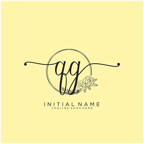 initiale qg féminin logo collections modèle écriture logo de initiale