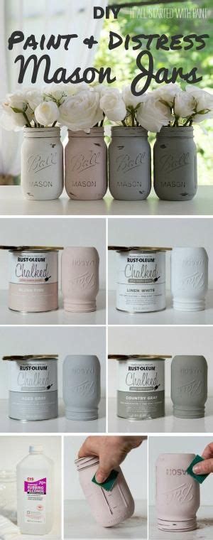 How To Paint And Distress Mason Jars It All Started With Paint