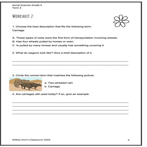 Grade 4 Social Sciences Term 3 Workbook Geography And History Worksheets Library