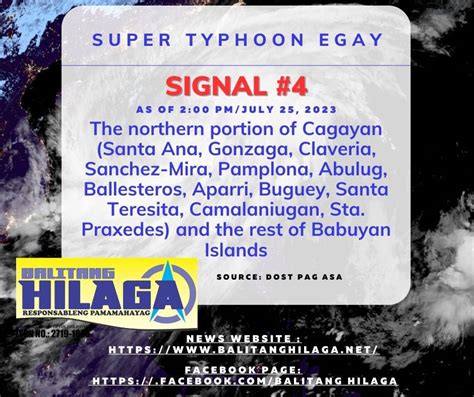 SUPER TYPHOON EGAY Balitang Hilaga