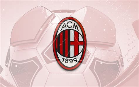 Scarica Logo Lucido Dell Ac Milan K Sfondo Di Calcio Rosso Serie A