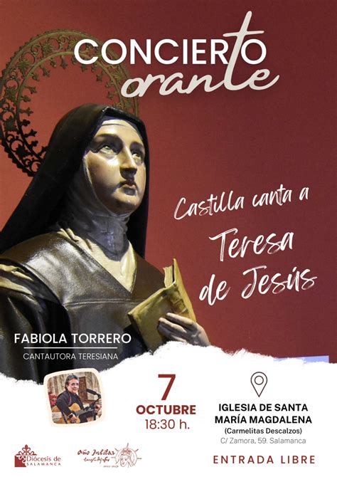 Fabiola Torrero Ofrecer Un Concierto Orante Teresiano En La Iglesia De