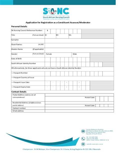 Fillable Online Application For Registration As A Constituent Assessor Fax Email Print