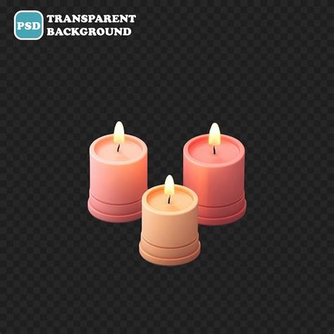 Premium Psd Candle Icon Isolated D Render Illustration